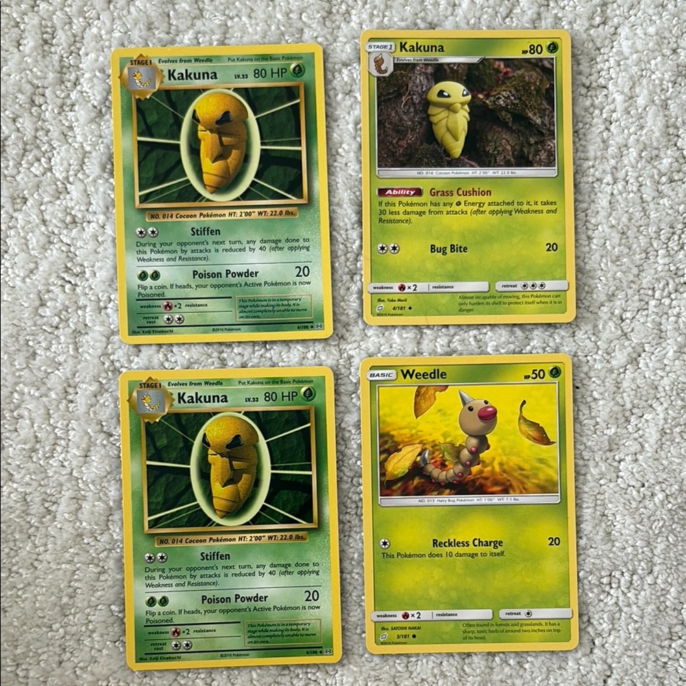 Pokemon Kakuna Weedle Cards